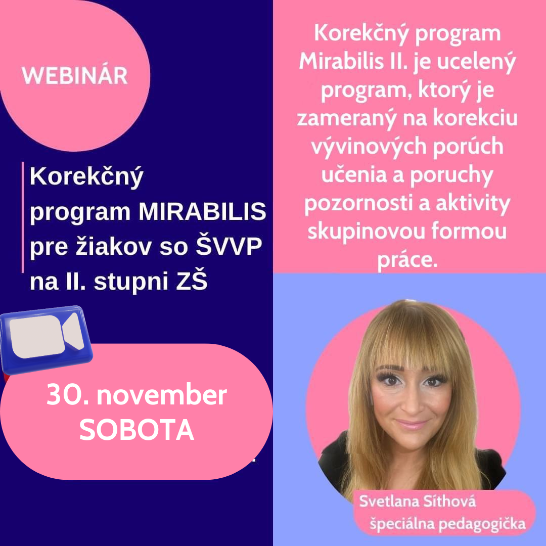 WEBINR : Korekn program Mirabilis pre iakov so VVP na II. stupni Z 🌟