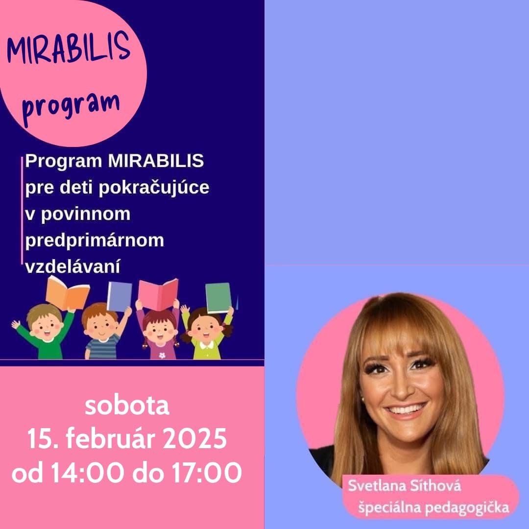 PROGRAM MIRABILIS pre deti pokraujce v povinnom predprimrnom vzdelvan